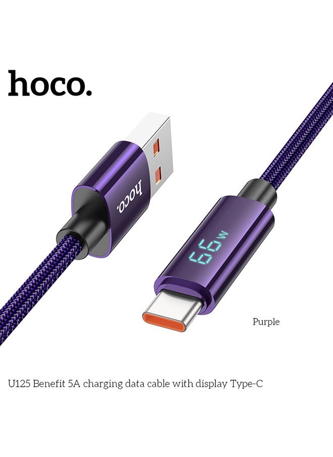 hoco. U125 Benefit 5A charging data cable with display Type-C  - Image 2