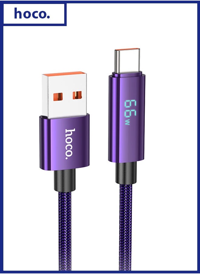 hoco. U125 Benefit 5A charging data cable with display Type-C  - Image 1