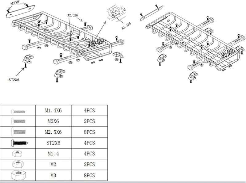 Yurefax Metal Roof Rack for RC Climbing Cars - Image 3