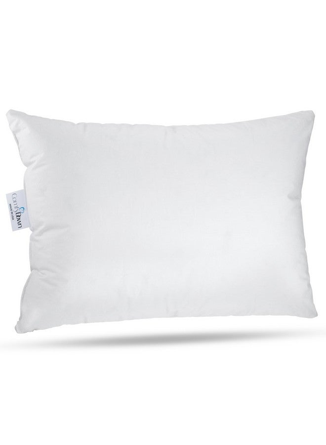 Toddler Pillow, 800 Fill Power Goose Down Fill, 300 Thread Count 100% Cotton Cover - Made in USA 18 Months to 6 Years (12" X 16")