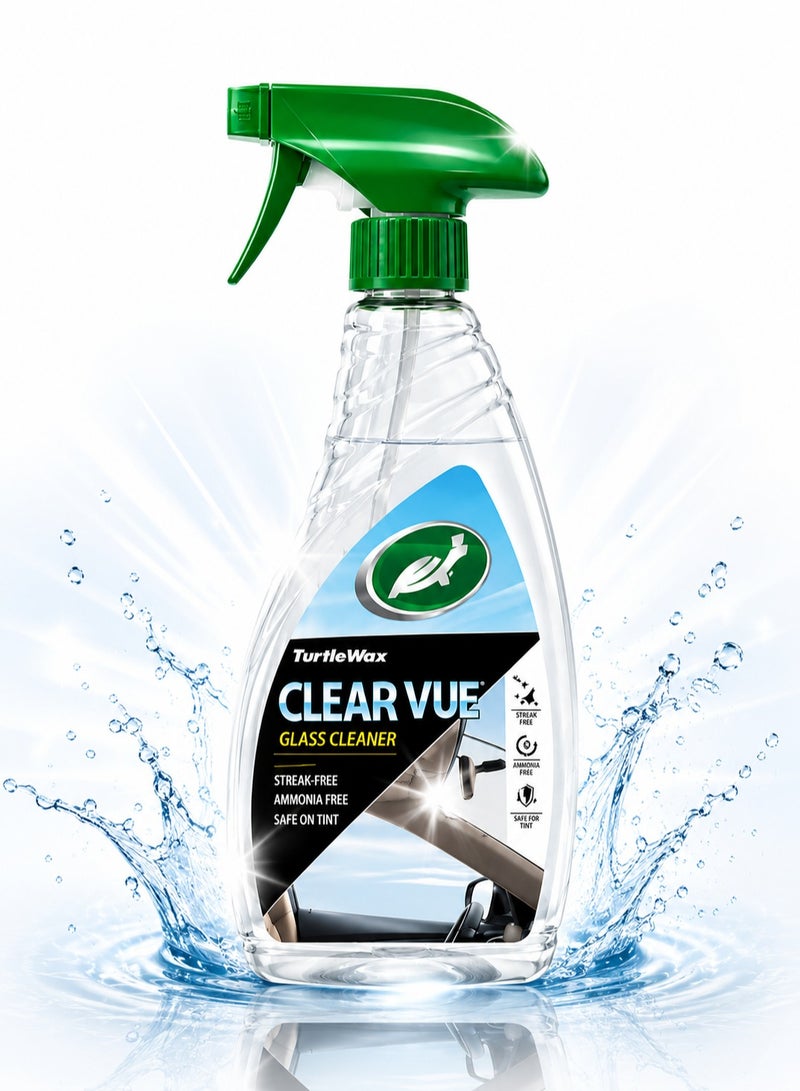 TurtleWax Turtle Wax Clear Vue Glass Cleaner 500ml - Streak-Free, Smear-Free Window & Mirror Auto Detailing Spray for Interior/Exterior Car Glass, Headlights & Tech Screens - Maximum Visibility Powerful Cleaning Formula for Ultimate Clarity & Shine - Image 1
