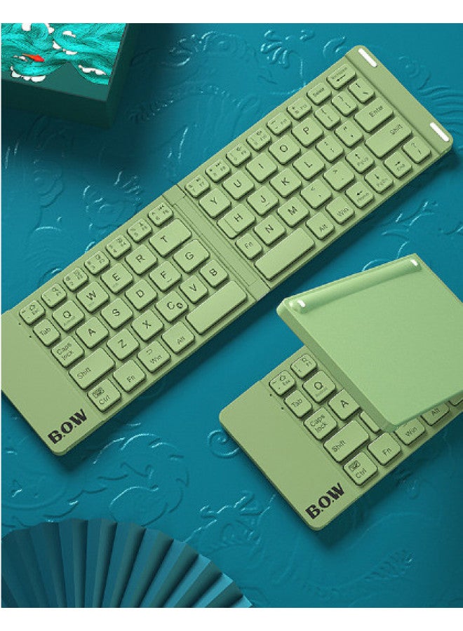 بي.أو.دب لوحة مفاتيح بلوتوث لاسلكية قابلة للطي عالمية لأجهزة آيباد والكمبيوتر اللوحي والهاتف والكمبيوتر المكتبي، لوحة مفاتيح صغيرة - Image 1