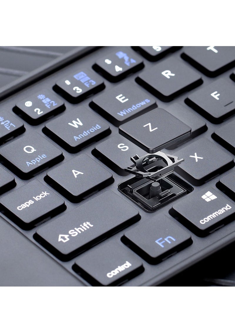 Wireless Keyboard Foldable Bluetooth Keyboard Slim Small Quiet Portable Compact Handheld Full Size Pocket Travel Folding Keyboard for PC Laptop Computer Phone Samsung Android Tablet iPhone iPad Mac,Black. - Image 4