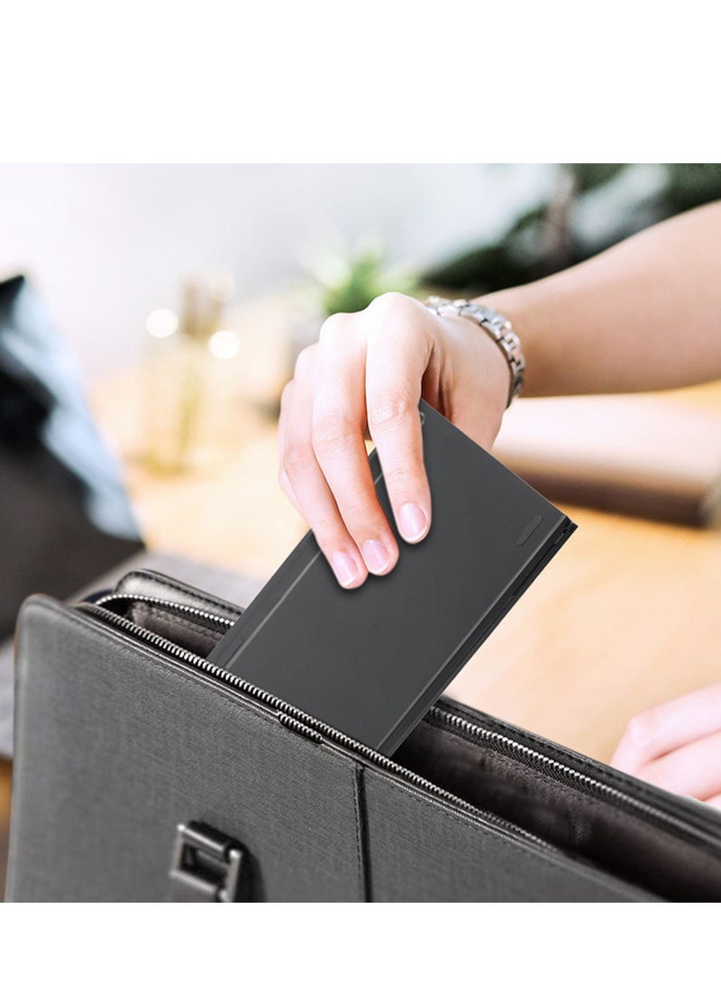 Wireless Keyboard Foldable Bluetooth Keyboard Slim Small Quiet Portable Compact Handheld Full Size Pocket Travel Folding Keyboard for PC Laptop Computer Phone Samsung Android Tablet iPhone iPad Mac,Black. - Image 5