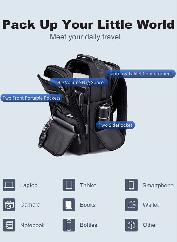 ARCTIC HUNTER Large Business Travel Laptop Backpack, Durable Trip Bag with Independent Laptop and Tablet Computer Compartment for Men, Blue - Image 3