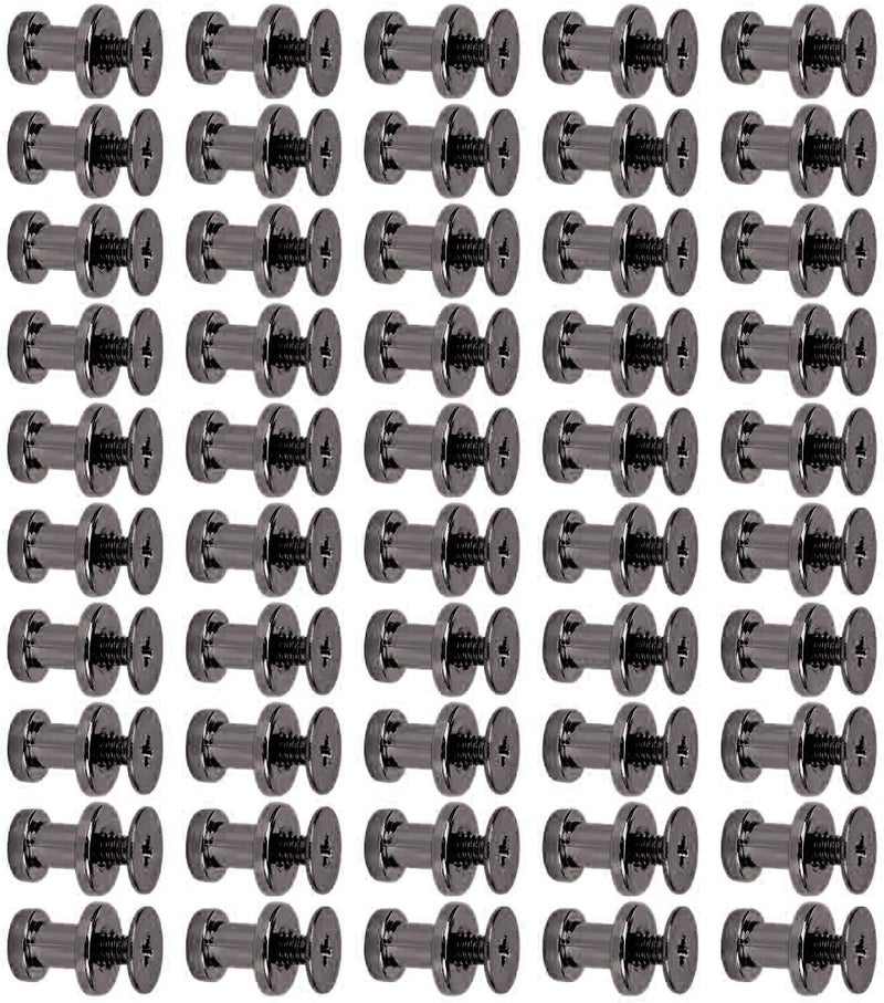 Stud Screws Handy Installation for Bags Shoes, 50 Sets Button Replacement for Versatile Use (Gold) (Silver) (Silver Black) - Image 3