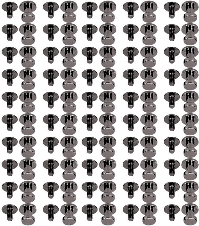 Stud Screws Handy Installation for Bags Shoes, 50 Sets Button Replacement for Versatile Use (Gold) (Silver) (Silver Black) - Image 4