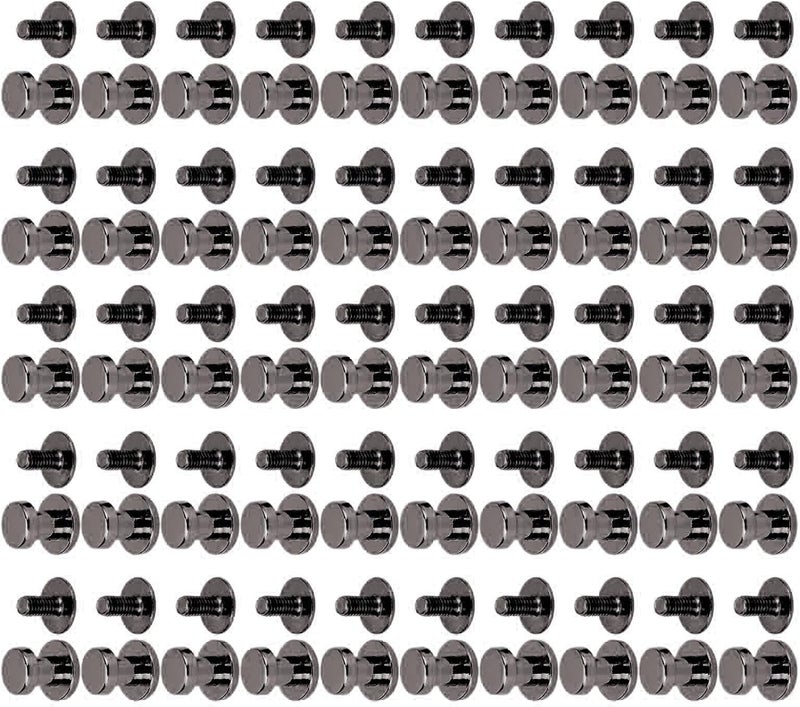 Stud Screws Handy Installation for Bags Shoes, 50 Sets Button Replacement for Versatile Use (Gold) (Silver) (Silver Black) - Image 2