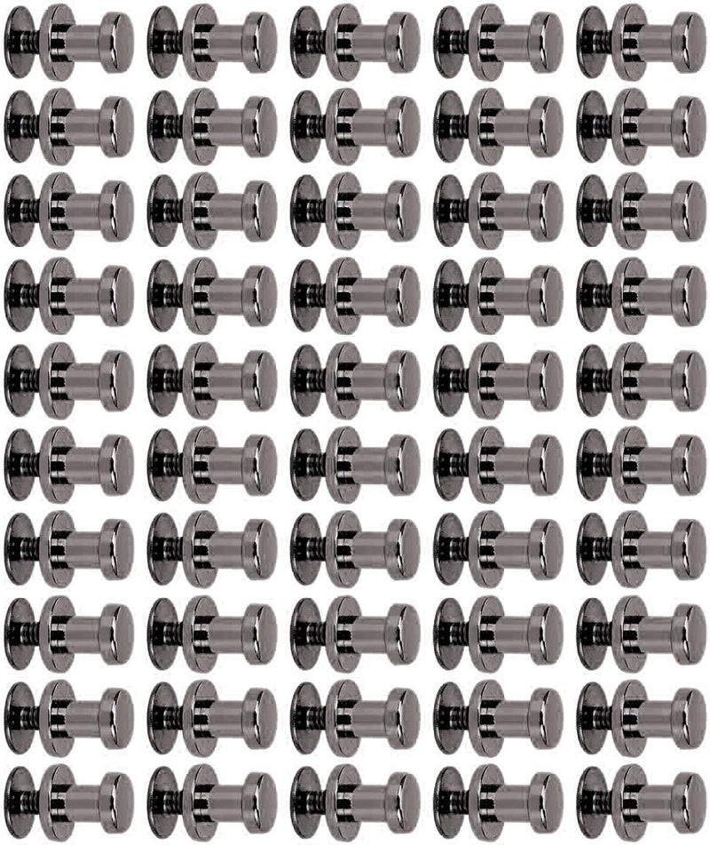 Stud Screws Handy Installation for Bags Shoes, 50 Sets Button Replacement for Versatile Use (Gold) (Silver) (Silver Black) - Image 5