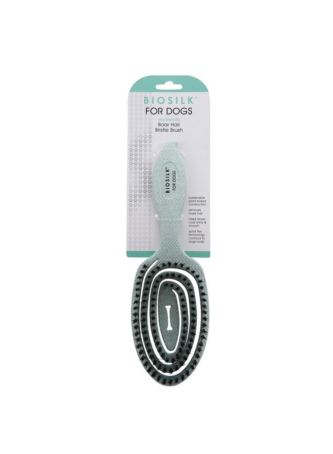 BioSilk for Dogs Eco-Friendly Boar Hair Bristle Brush in Mint Green | Easy to Hold Ergonomic Handle Dog Brush for Shedding | Best Pet Brush for Dog Grooming - Image 2