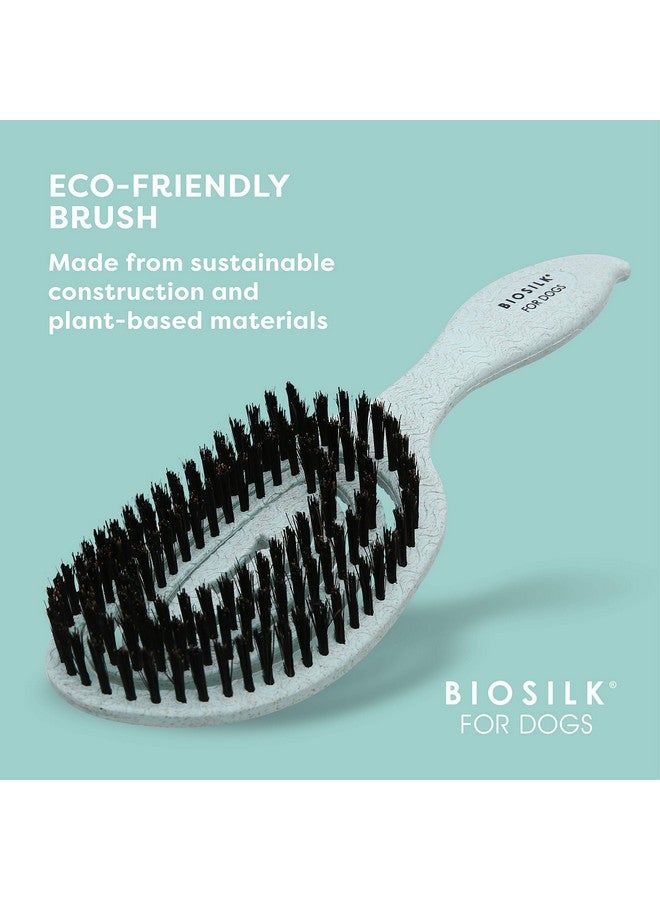 BioSilk for Dogs Eco-Friendly Boar Hair Bristle Brush in Mint Green | Easy to Hold Ergonomic Handle Dog Brush for Shedding | Best Pet Brush for Dog Grooming - Image 4