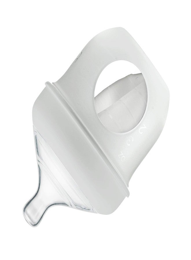 Boon Nursh Reusable Silicone Baby Bottle with Collapsible Silicone Pouch Design - Everyday Baby Essentials - Stage 1 Slow Flow Baby Bottles - Gray - 4 Oz - Image 2