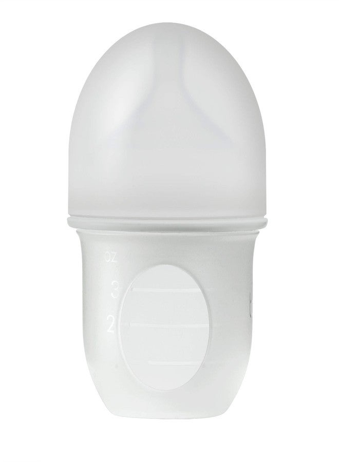 Boon Nursh Reusable Silicone Baby Bottle with Collapsible Silicone Pouch Design - Everyday Baby Essentials - Stage 1 Slow Flow Baby Bottles - Gray - 4 Oz - Image 3