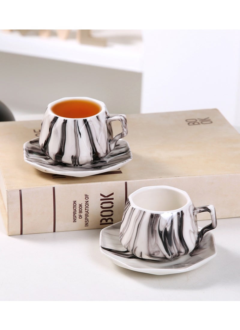 OASIS-TH 6 Sets Of Luxury Porcelain Turkish Coffee Cup Set Elegant Design Modern Espresso Cup Set Boutique Arabic Tea Cups Arabic Coffee Cup  - Image 4