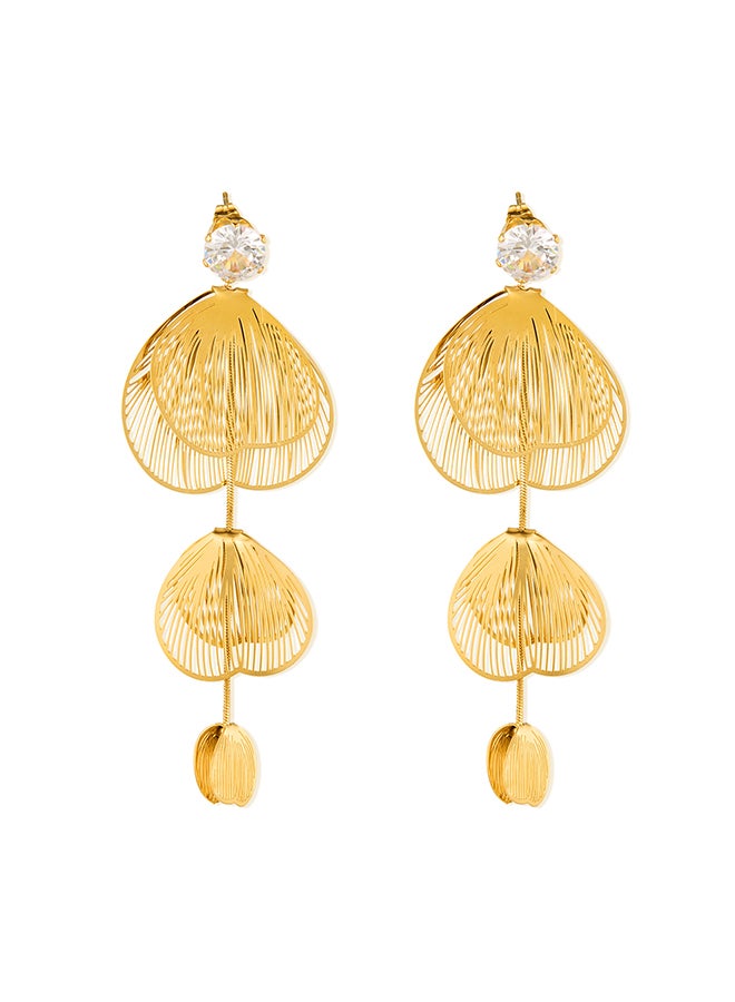 Tassel Earrings For Women, Stainless Steel, Fashionable, Exaggerated, Long, High-End, Light Luxury Earrings - Image 1