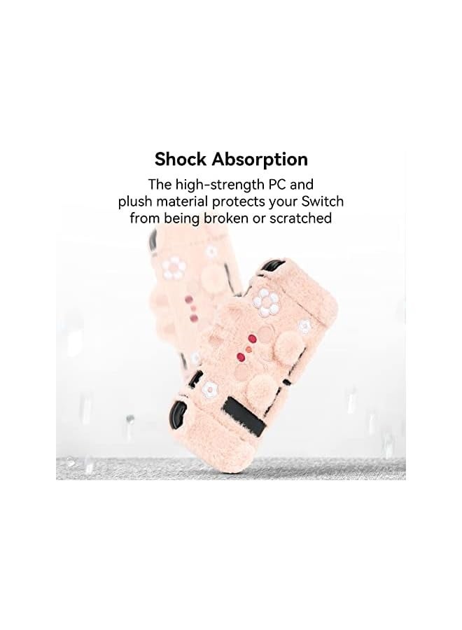 بروماس غطاء حماية مخملي لطيف متوافق مع نينتندو سويتش وجوي كون - ممتص للصدمات ومضاد للخدش - أرنب من القطيفة - Image 3