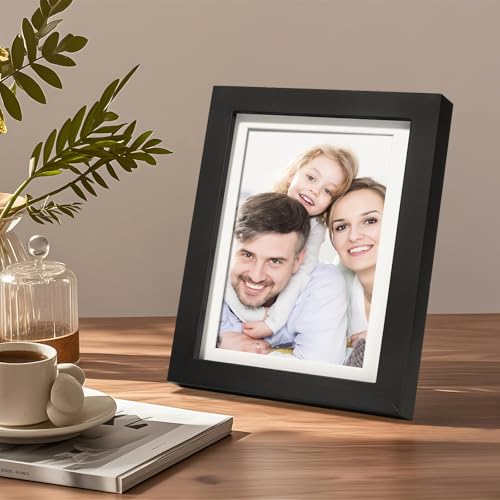 WUTL Picture Frames 5x7 2 Pack Made of Solid Wood Black for Wall Mounting and Tabletop Display - Image 4