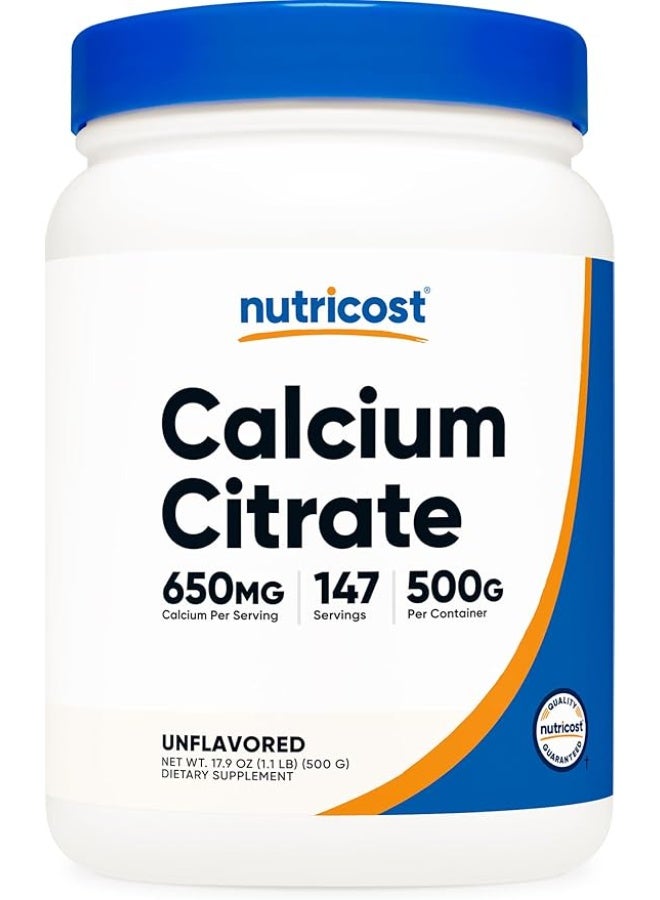 Nutricost, Calcium Citrate, Unflavored, 17.9 oz (500 g) - Image 1