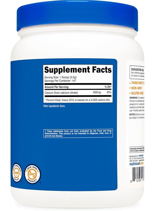 Nutricost, Calcium Citrate, Unflavored, 17.9 oz (500 g) - Image 3