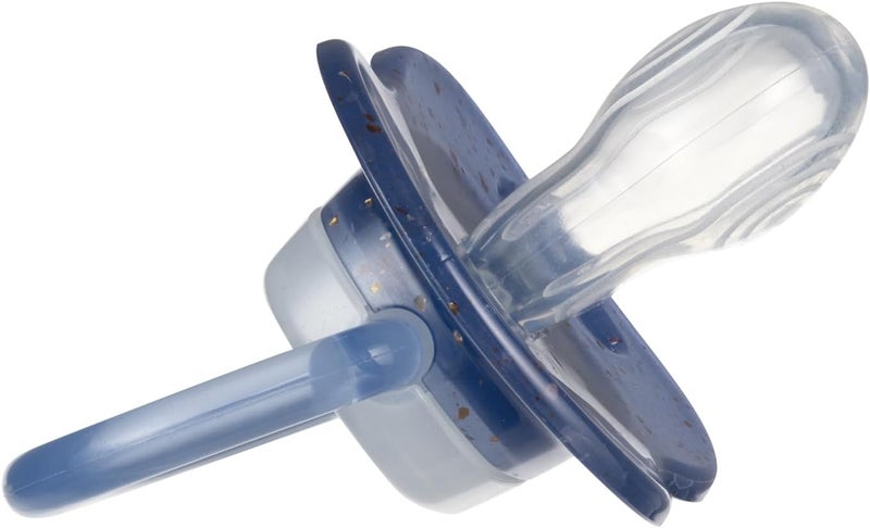 Air Flow Silicone Symmetrical Soother, Blue and Teal, 0-6 Months, Glow in the Dark, 2 Pack with Sterilisation Case - Image 5
