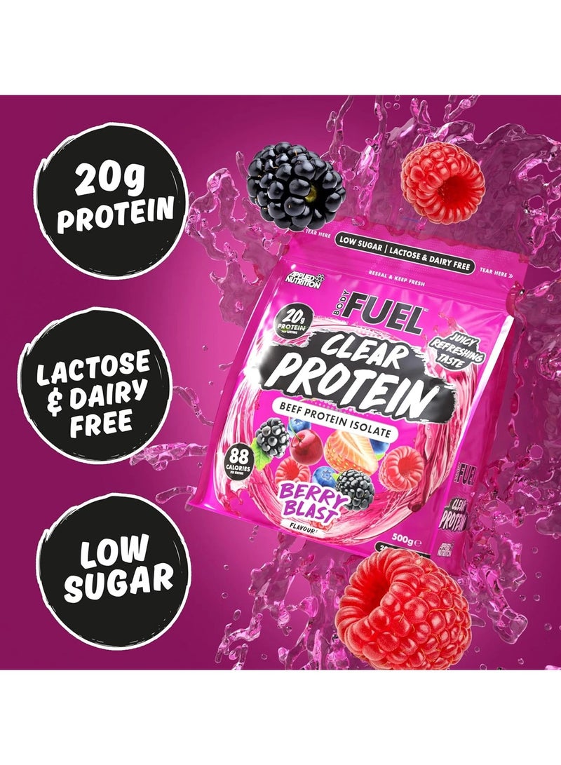 Applied Nutrition Bodyfuel Clear Beef Protein Isolate Berry Blast Flavor 500g - Image 4