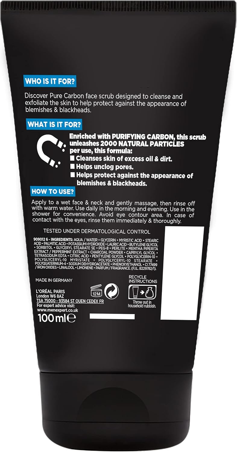 Trendy widespread design L'Oreal Paris Men Expert Anti-Blackhead Daily Face Scrub, 100ml Precision processed material - Image 2