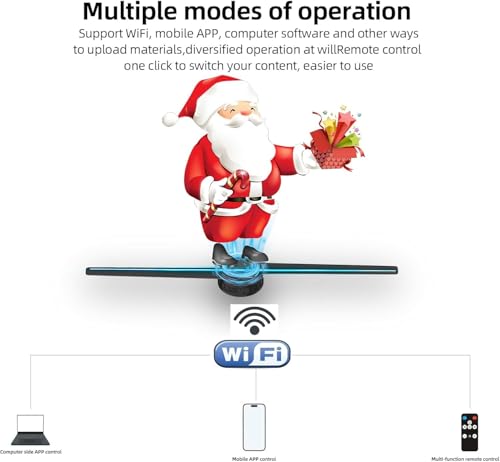 hologram 3DhologramFan,16.5in 3DhologramFan Holographic Projector Supports Wifi Connection 234 HD LED Portable Design 42CM 3d Led Fan Display Contains 1500 Videos for Store, Bar, Events, Trade Shows, Parties - Image 4