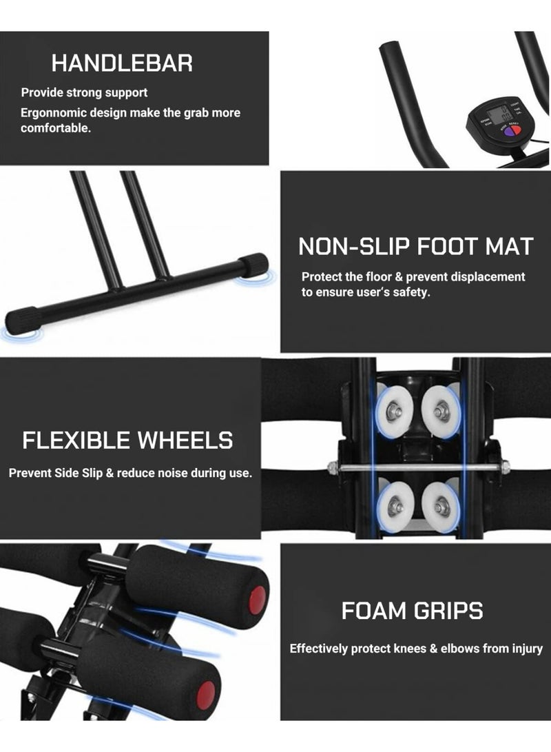 MAAS MAAS Abdominal Exerciser Foldable Home Fitness Equipment for Abdominal and Full Body Workout with LCD Display for Home Use - Image 4