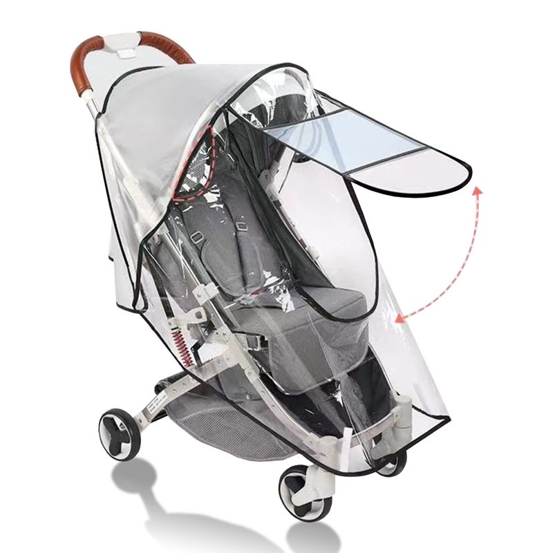 WASYPLSFOI Stroller Rain Cover Universal Stroller Cart Umbrella Rain Cove Accessory for Winter Windproof Waterproof Dustproof and Snowproof - Image 1