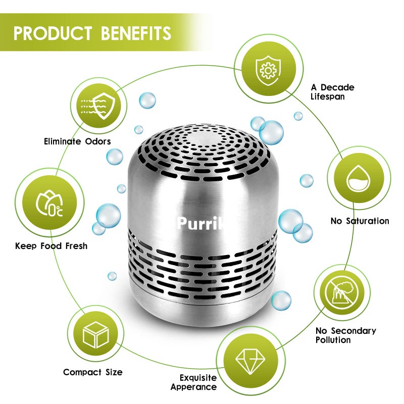 Purriko Refrigerator Deodorizer,Lasts up to 10 Years,Refrigerator Odor Eliminator,Fridge Deodorizer,More Effective Than Baking Soda Bamboo Air Purifying Bags - Image 5