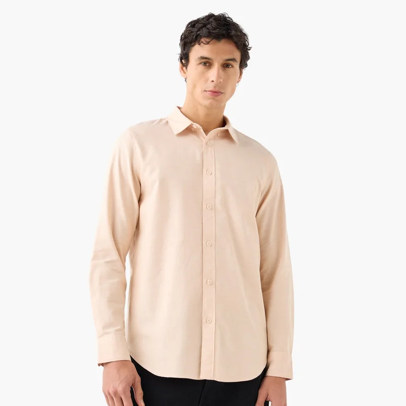 Splash FAV Men's Button Down Collar Textured Long Sleeves Shirt