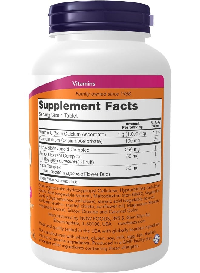 NOW Foods Supplements, Vitamin C-1000 Complex with 250 mg of Bioflavonoids, Buffered, Antioxidant Protection*, 180 Tablets - Image 2