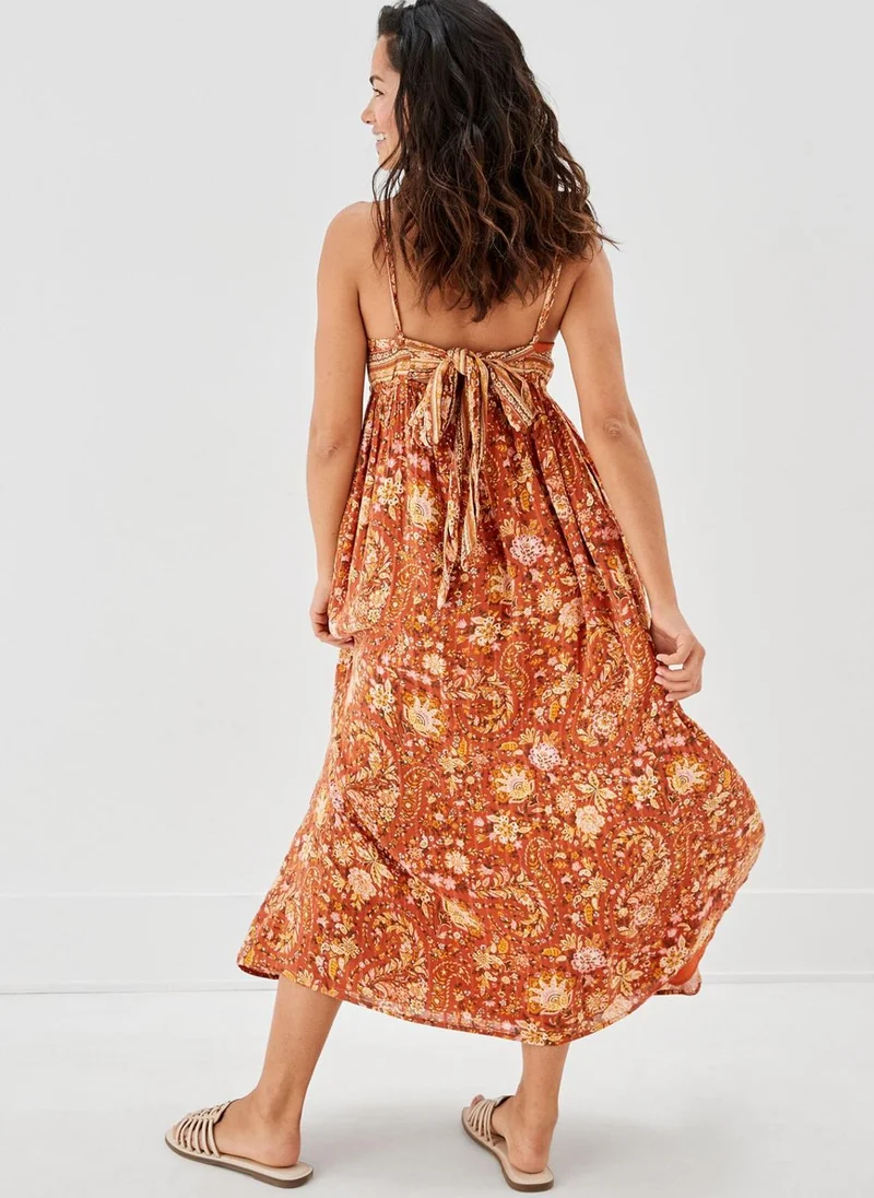 American Eagle Printed Plisse Detail Dress