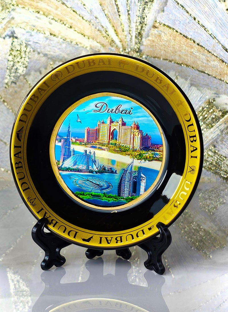 سوق الهدايا التذكارية طبق سيراميك مزخرف من سوق الهدايا التذكارية مطلي بالذهب 11 سم 07 - Image 1