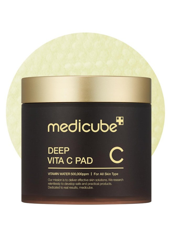 Medicube - Deep Vita C Facial Pads, Vitamin C Toner Pads For Uneven Skin Tone, 500,000Ppm Of Vitamin Water & 3 Types Of Vitamin, Hydrating & Resurfacing (70 Sheets) - Image 1