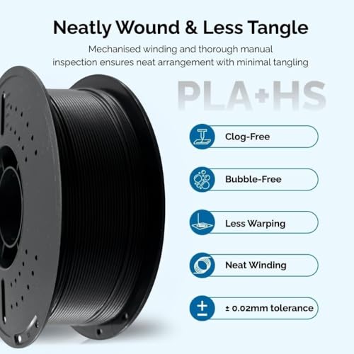 3idea Hyper PLA+ HS High Speed 3D Printer Filament, 1.75mm Black, Net Weight - 1KG, High Toughness PLA Plus, Dimensional Accuracy ±0.02mm, Premium PLA+ for Smooth & Durable Prints - Image 2