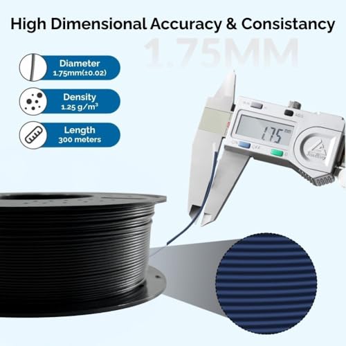 3idea Hyper PLA+ HS High Speed 3D Printer Filament, 1.75mm Black, Net Weight - 1KG, High Toughness PLA Plus, Dimensional Accuracy ±0.02mm, Premium PLA+ for Smooth & Durable Prints - Image 3