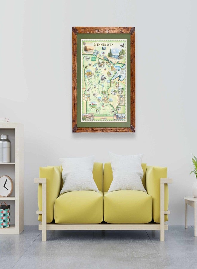 Xplorer Maps Minnesota Hand-Drawn Map - 24x18 Vintage-Style Lithographic Print - Made in USA - Image 3