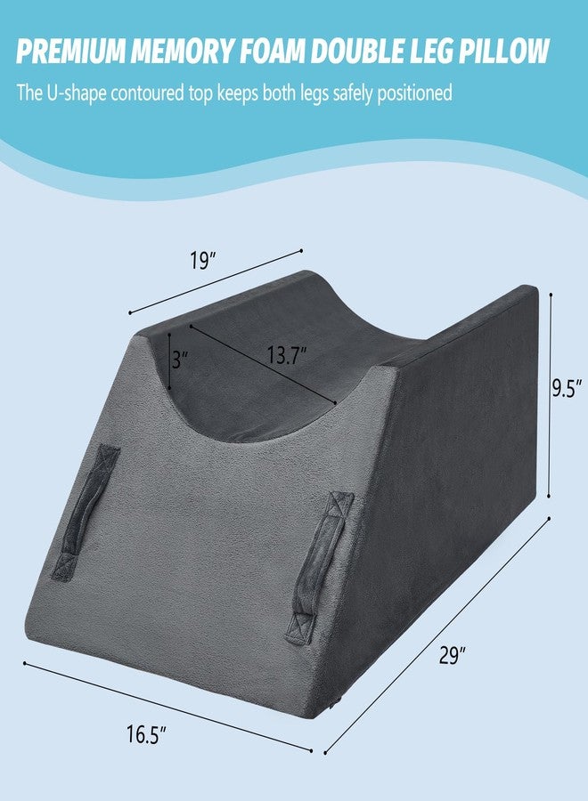 JOYWOO Double Leg Support Elevation Pillow - Ideal for Post-Hip Replacement, Back-Sleeping, Swelling Relief. Comfortable Foam Wedge, Essential After Surgery for a Restful Sleep - Image 3