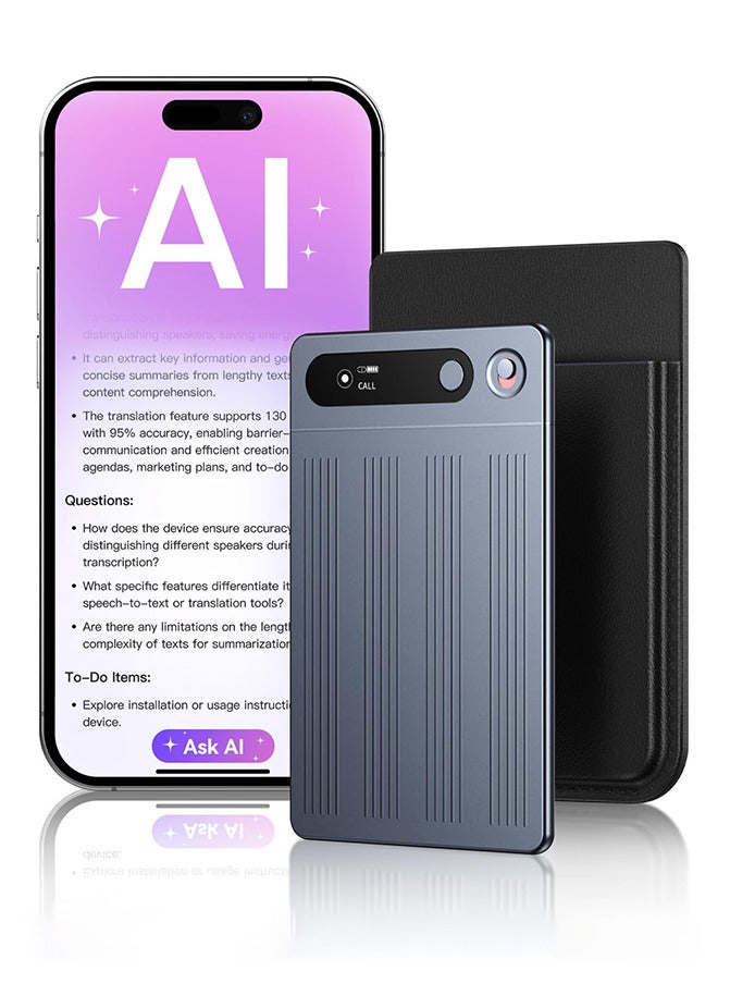 VORMOR AI Voice Recorder, Note Voice Recorder w/Case, App Control, AI Transcribe & Summarize, 64GB Portable Digital Recorder with 134 Languages Voice-to-Text, Audio Recorder for Lectures Meetings Calls - Image 1