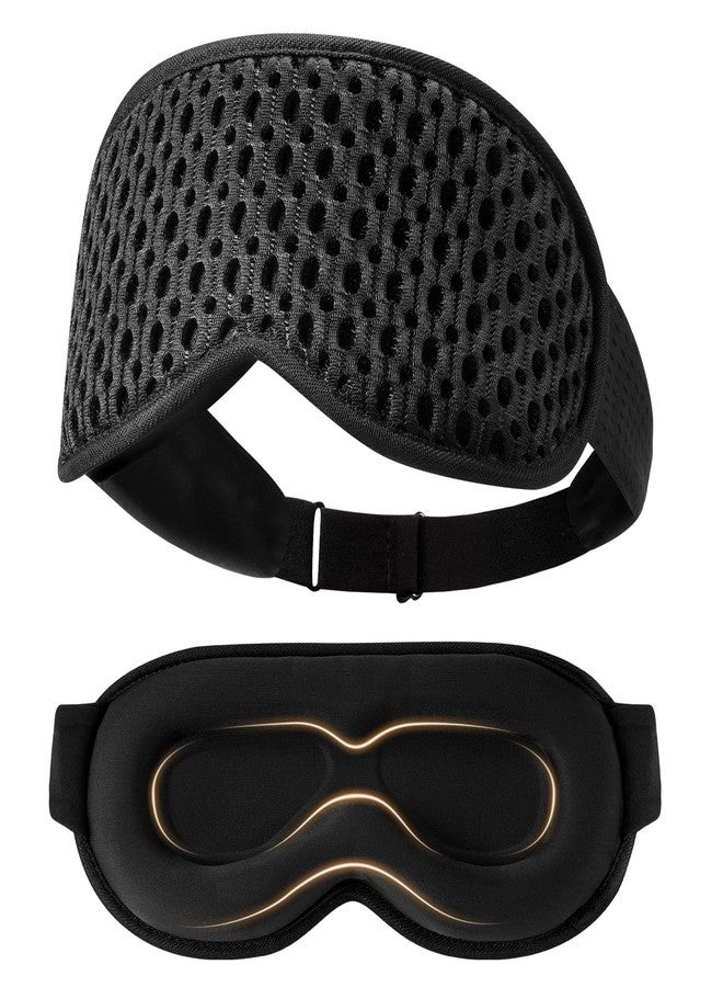 Mixiba 3D Contoured Sleeping Mask for Women Men, Soft Zero Pressure Eye Masks, Light Blocking Sleep Mask, Eyelash Friendly, Adjustable Eye Mask for Travel Essentials - Image 1