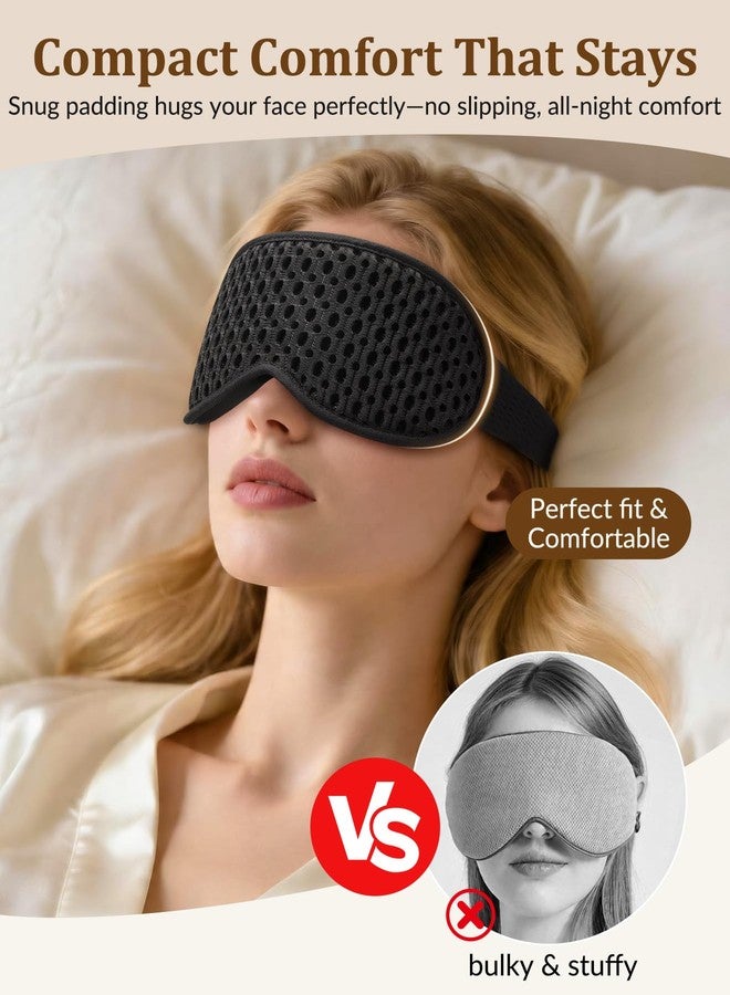 Mixiba 3D Contoured Sleeping Mask for Women Men, Soft Zero Pressure Eye Masks, Light Blocking Sleep Mask, Eyelash Friendly, Adjustable Eye Mask for Travel Essentials - Image 2
