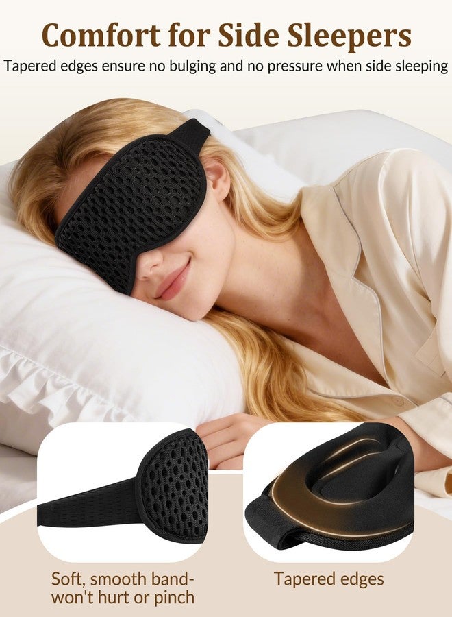 Mixiba 3D Contoured Sleeping Mask for Women Men, Soft Zero Pressure Eye Masks, Light Blocking Sleep Mask, Eyelash Friendly, Adjustable Eye Mask for Travel Essentials - Image 3