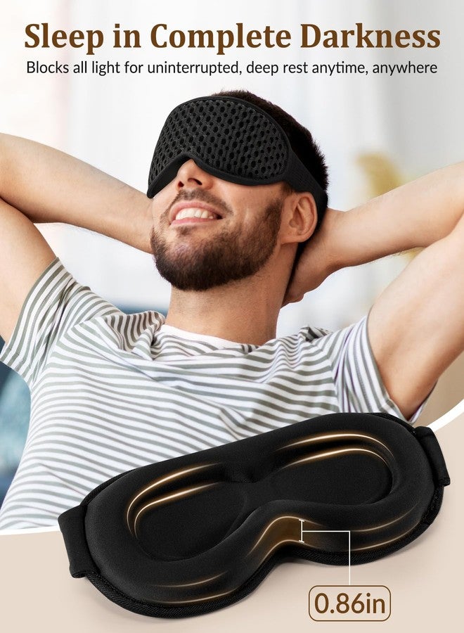 Mixiba 3D Contoured Sleeping Mask for Women Men, Soft Zero Pressure Eye Masks, Light Blocking Sleep Mask, Eyelash Friendly, Adjustable Eye Mask for Travel Essentials - Image 4