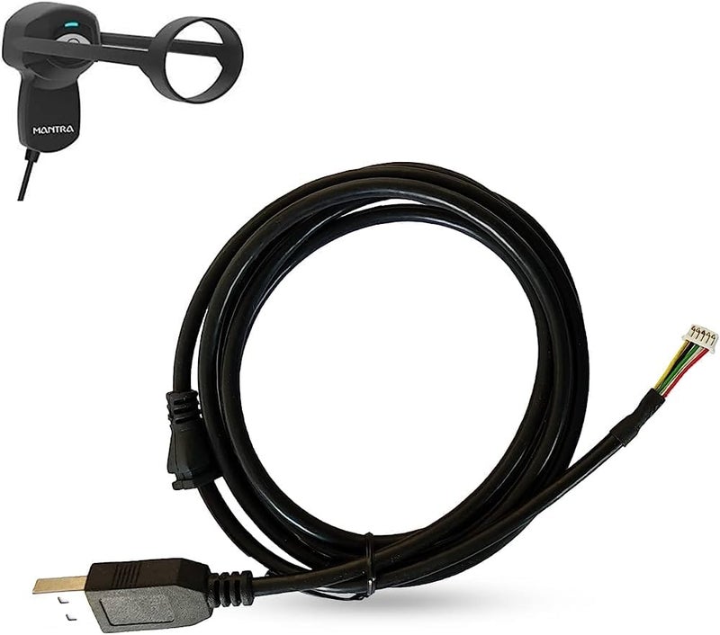 Yukonics USB 2. 0 Cable | for Mantra MIS100 V2 Single Iris Scanner | Strong & Durable USB Cable (Black) - Image 1