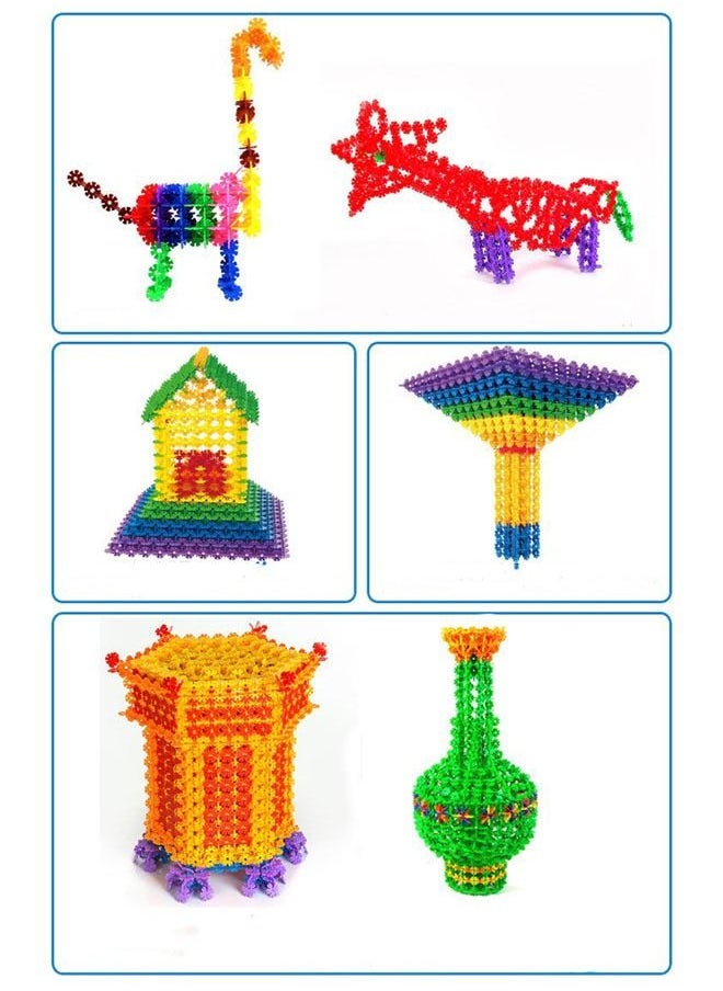 ZCM-HAPPY 1200PCS Snowflake Building Blocks Flakes Set Toy Interlocking Plastic Disc Educational Stem Toys for Boy and Girls  - Image 5