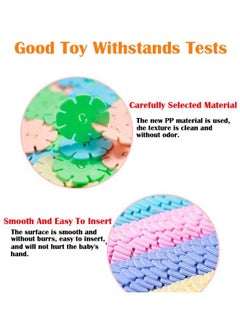 ZCM-HAPPY 1200PCS Snowflake Building Blocks Flakes Set Toy Interlocking Plastic Disc Educational Stem Toys for Boy and Girls  - Image 3