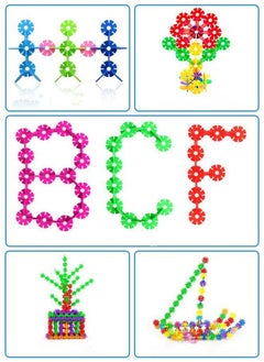 ZCM-HAPPY 1200PCS Snowflake Building Blocks Flakes Set Toy Interlocking Plastic Disc Educational Stem Toys for Boy and Girls  - Image 4