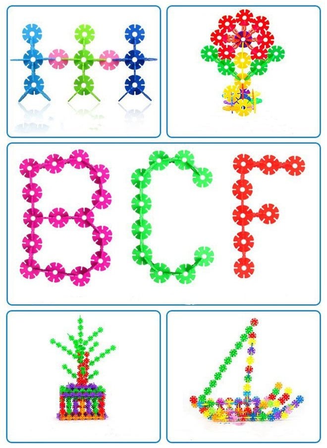 ZCM-HAPPY 1200PCS Snowflake Building Blocks Flakes Set Toy Interlocking Plastic Disc Educational Stem Toys for Boy and Girls  - Image 4