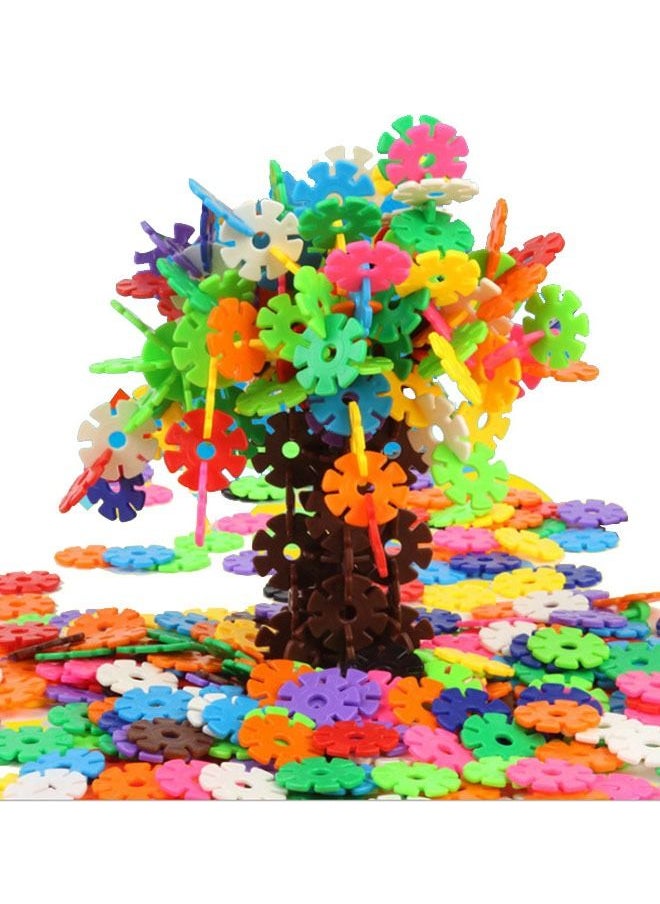 ZCM-HAPPY 1200PCS Snowflake Building Blocks Flakes Set Toy Interlocking Plastic Disc Educational Stem Toys for Boy and Girls  - Image 1
